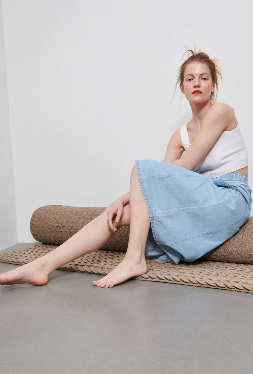 Skirt Solid Color High Waist