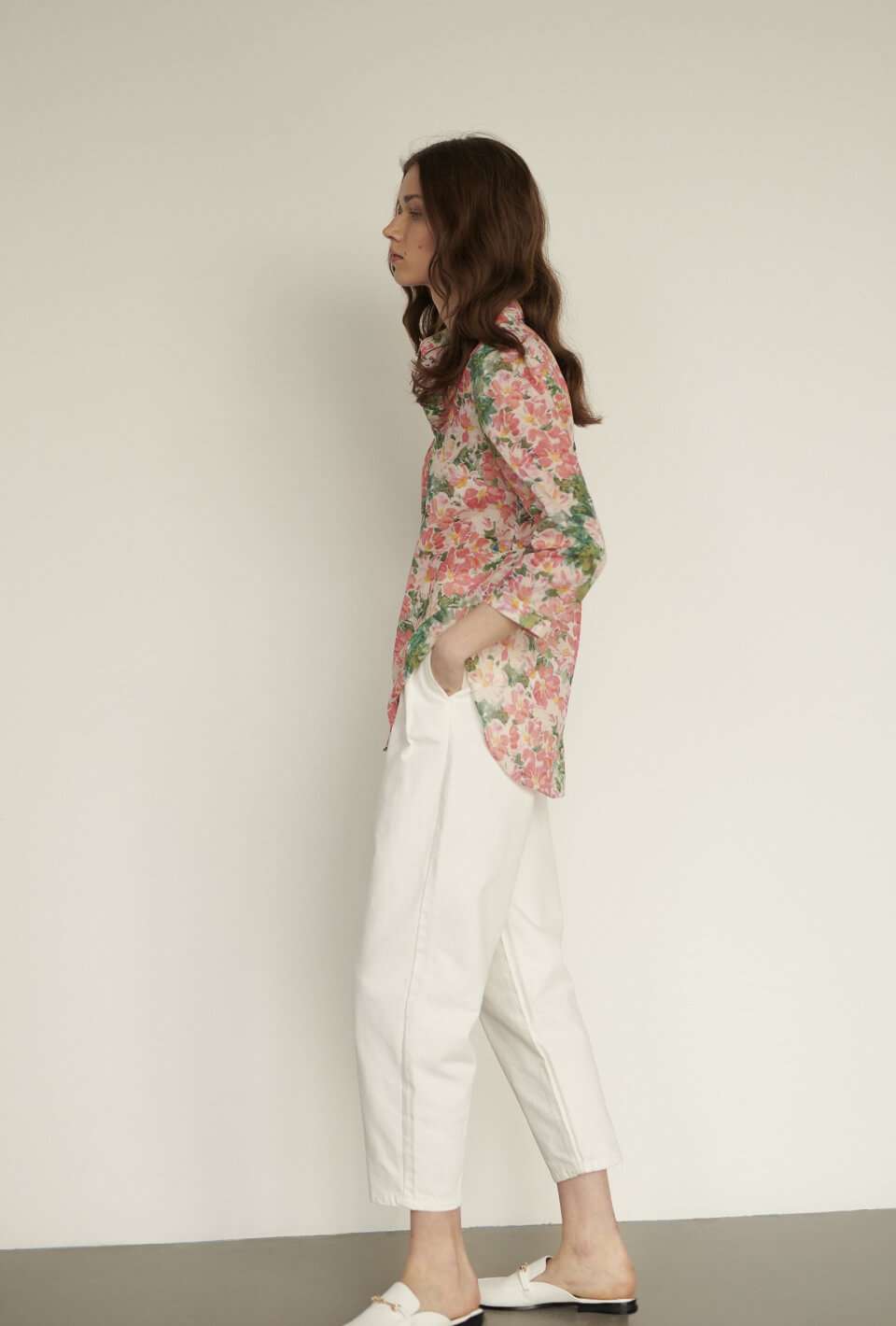 Floral Print Women`s Blouse
