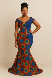 Mermaid Ankara Gowns with Lace Inserts