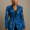Adire-Inspired Blazer with Cinched Waist