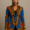 Classic Dashiki Blazer with Gold Buttons