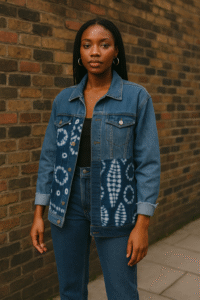 Reworked Denim with Adire Panels