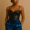 Adire joggers with a faux leather corset top