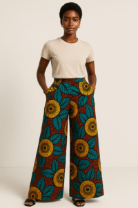 Printed Wide-Leg Trousers