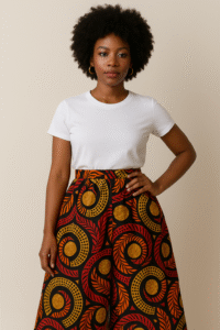 Plain Tees with Bold African Skirts