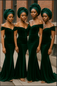Dramatic Asoebi for Bridal Parties