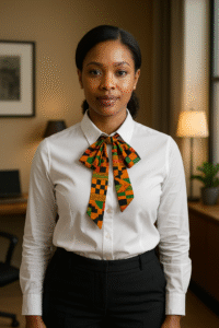 kente tie blouse
