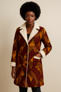 Ankara Coat with Wool Lining