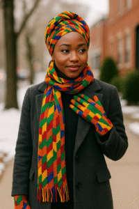 Kente Scarf and Gloves Set