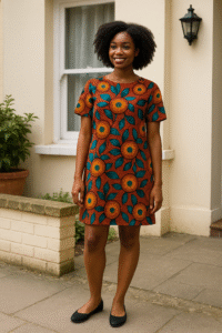 Short Ankara Shift Dress