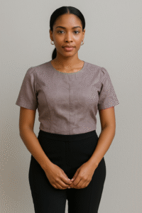 Subtle Aso-Oke Top and Black Trousers