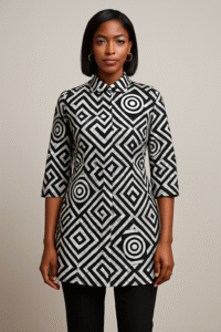 Monochrome Ankara Tunic