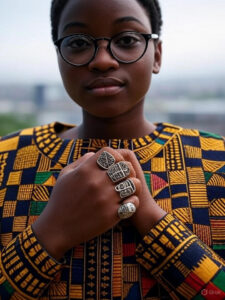 Cultural Rings with Kente Tops