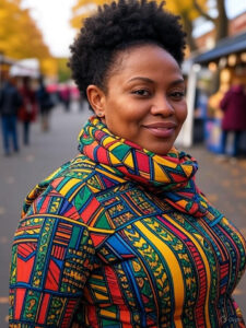 adire shirt + scarf