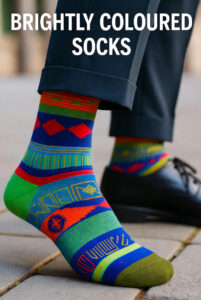 brightly coloured socks